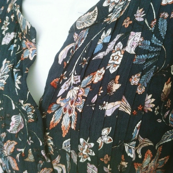 Hilary Radley Peasant Cottagecore Bohemian Blouse 3/4 Sleeves Floral S NWT - Picture 3 of 9